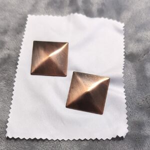 copper square stud earrings